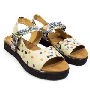 Goby Blue & Orange Geometric Slingback Sandal 38